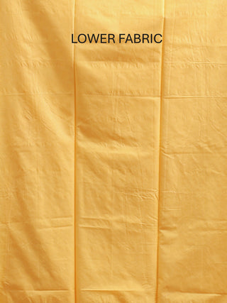 Lemon Yellow Banarasi Silk Linen Suit with Thread Embroidery