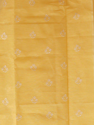 Lemon Yellow Banarasi Silk Linen Suit with Thread Embroidery