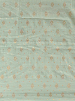 Aqua Blue Banarasi Suit with Hand-Brush Stripe Dupatta