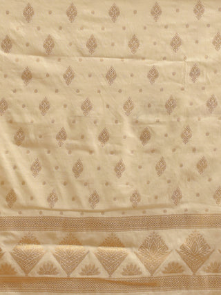 Cream Banarasi Suit with Sunset-Toned Dupatta