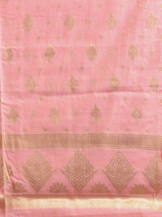 Rose Pink Banarasi Suit with Pink-Orange Dupatta