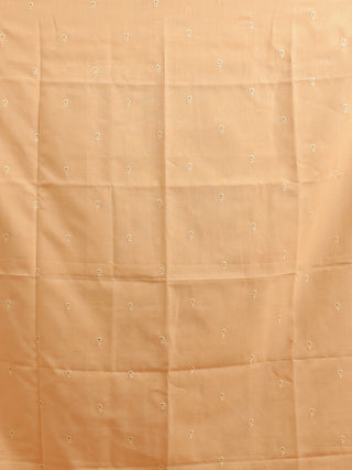 Peach Linen-Cotton Suit with Ivory Embroidered Dupatta