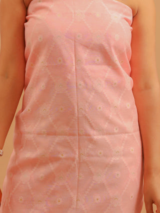 Soft Pink Chanderi Silk Kurta Set with Digitally Printed Dupatta