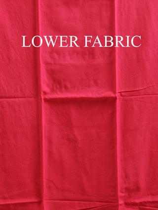 Navy Blue, Fuchsia And White Bandhani-Inspired Dabu Printed Chanderi Silk Dress Material