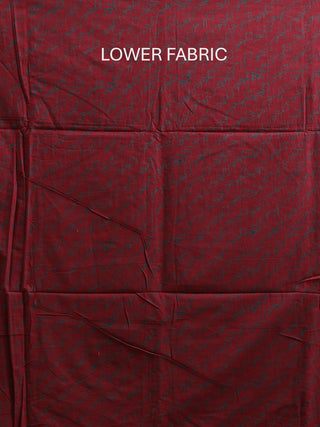 Maroon Three-Piece Jaipur Cotton Dress Material With Dabu Print