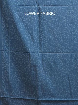 Indigo Blue Three-Piece Jaipur Cotton Dress Material With Dabu Print