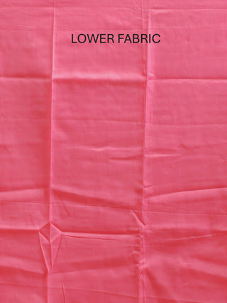 Fuchsia Muslin Dress Material with Hand Aari Embroidery and Pearl Highlights