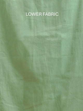 Light Sea-Green Organza Dress Material with Chikankari and Parsi Hand Embroidery