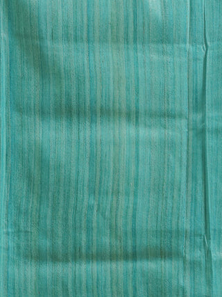 Aqua Blue Ghicha Tussar Silk Kurta with Vibrant Leaf Digital Print Dupatta And Katan Slub Lower
