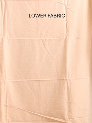 Soft Peach Pure Mul Cotton Dress Material with Schiffli Embroidery and Hand Brush Painting