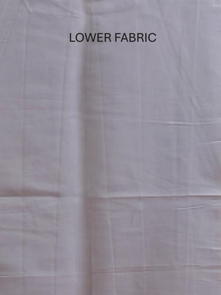 Powder Blue Base Multi-Coloured Organza Dress Material with Hand Painting and Aari Embroidery