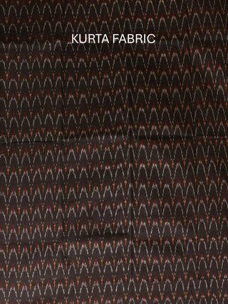 BLACK IKAT COTTON KURTA SET WITH RED, GREY, AND BLACK DUPATTA