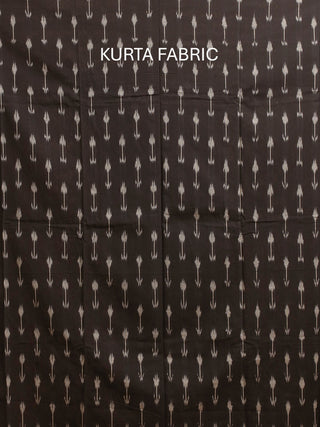 BLACK IKKAT COTTON KURTA SET WITH MULTICOLOR CHECKED DUPATTA