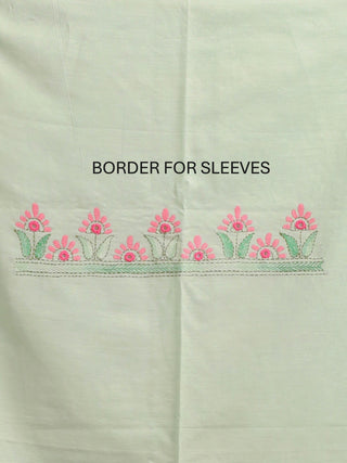 Pistachio Green Viscose Katan Silk Kurta with Mirror Highlights & Pink-Green Tussar Kantha Work Dupatta
