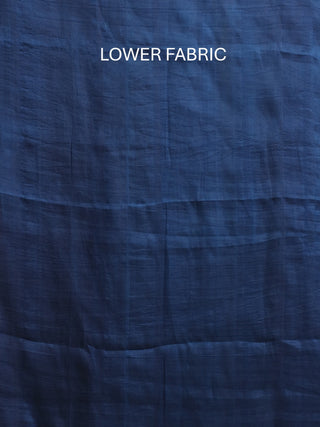 Indigo & Sky Blue Pure Tussar Silk Kurta-Dupatta Set with Hand Kantha Embroidery