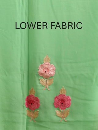 Mint Green Kashmiri Aari Embroidered Georgette Suit with Pink Florals