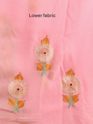 Baby Pink Aari Embroidered Kashmiri Georgette Suit with Pastel Florals