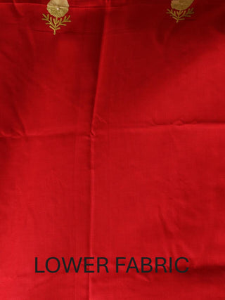 Red Kashmiri Aari Embroidered Kashmiri Cotton Suit with Floral-Paisley Motifs