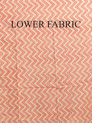 Green-Orange Jaipur Sanganeri Printed Kota Cotton Dress Material with Mirror Work Highlights
