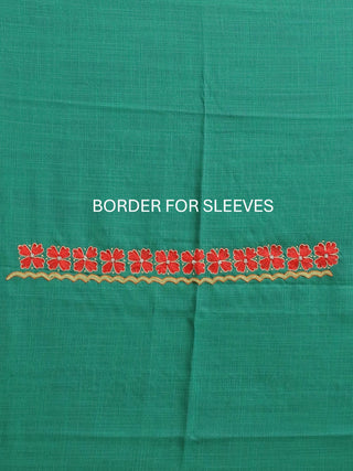Emerald Green Cotton Kurta with Aari Work, Pista Green Manipuri Innaphi & Bottom