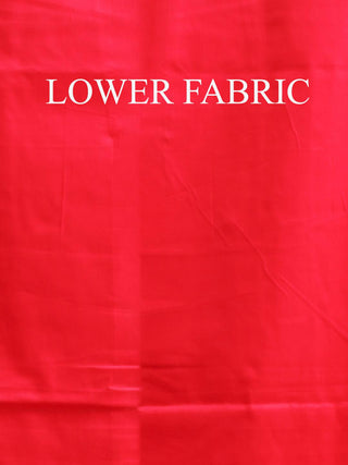 Golden Beige Cotton Silk Kurta with Aari Embroidery & Fuchsia-Orange Pochampally Dupatta