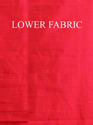 Deep Sandal Cotton Silk Kurta with Aari Embroidery & Navy Blue-Fuchsia Pochampally Silk Dupatta