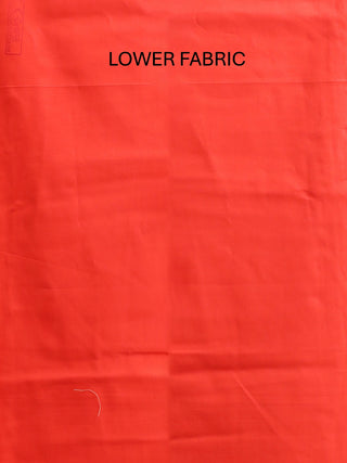 Carrot Colour Three-Piece Handwoven Resham Dress Material From Fulia With Multicolour Jamdani Weaves