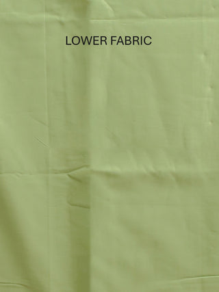 Light-Pistachio Green Three-Piece Handwoven Resham Dress Material From Fulia With Multicolour Jamdani Weaves