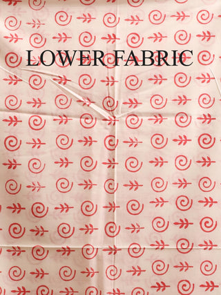 Red Floral Sanganeri Cotton Dress Material with Chiffon Dupatta