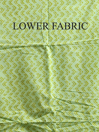 Peach Base Kurta with Orange-Red Paisley Floral Print and Pistachio Green Kota Doria Dupatta