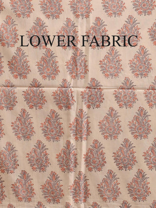 Chalk-White Kurta with Yellow and Peach Floral Pattern and Peach Dupatta
