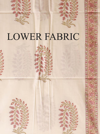 Dusty Rose Pink Kurta with Lotus Motif Print and Classic Floral Kota Dupatta