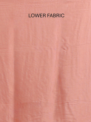 Pink Khadi Silk Kurta with Hand Aari Work, Santoon Lower & Banarasi Upada Dupatta