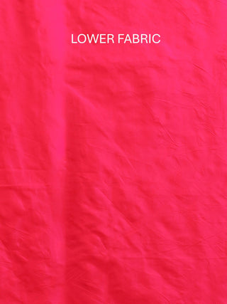 Golden-Beige Bangalore Silk Kurta with Hand Aari Work, Fuchsia Bottom & Banarasi Dupatta