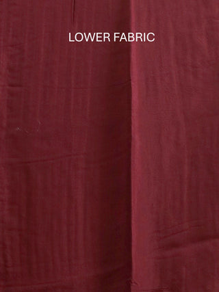 Burgundy Chanderi Silk Kurta with Hand Aari Work, Santoon Bottom & Semi-Georgette Dupatta with Lace Detailing
