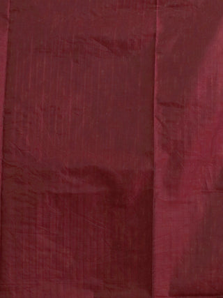 Burgundy Chanderi Silk Kurta with Hand Aari Work, Santoon Bottom & Semi-Georgette Dupatta with Lace Detailing
