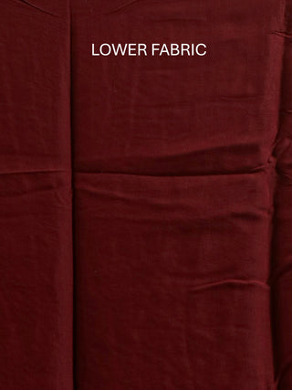 Wine Khadi Silk Kurta with Hand Aari Embroidery, Santoon Bottom & Banarasi Upada Dupatta