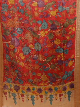 Red Garden Heritage Kalamkari Bangalore Silk Dupatta