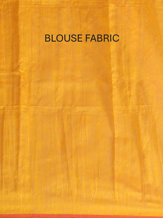Fuchsia Muslin-Yellow Matka Silk Combination Saree With Jamdani Weaves