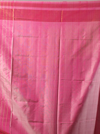 Mrinalini-Ivory and Pink Rajkot Single Ikkat Pure Mulberry Silk Patola Saree