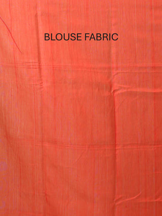Light Grey Pure Matka Silk Saree With Red Muslin Pallu Woven With Floral Jaal