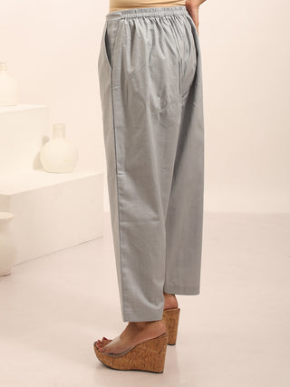Grey Relaxed Fit Pure Cotton Pants