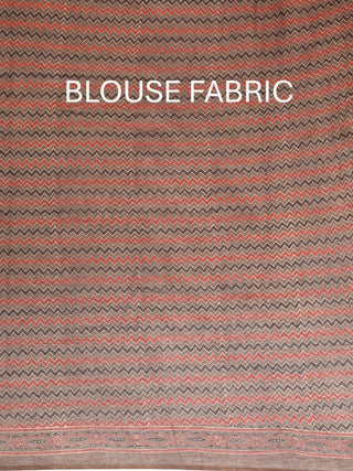 Earth Brown Pure  Cotton Saree With Multi-Coloured Ajrakh Print