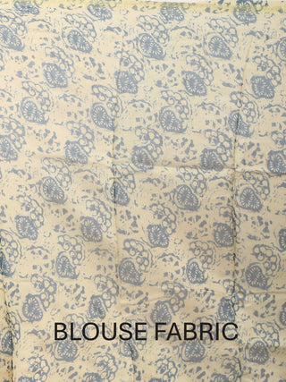 Indigo Blue Chanderi Silk Saree With Multi-Coloured Ajrakh Print