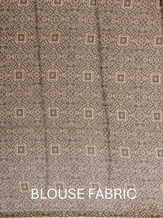 Black Chanderi Silk Saree With Multi-Coloured Ajrakh Print