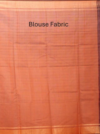 Wine Colour Bhagalpuri Handwoven Pure Dupion Silk Saree With Deep Orange And Magenta Pallu