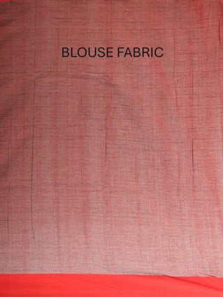 Black And Red Bengal Handloom Cotton Saree With Multicolour Geometric Weaves