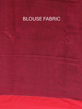 Maroon And Red Bengal Handloom Cotton Saree With Multicolour Bhujodi Inspired Weaves On Body And Pallu