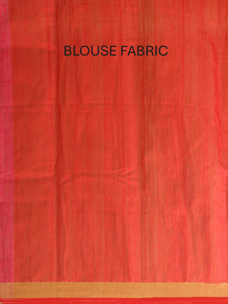 Fuchsia Bengal Handloom Cotton Silk Saree With Golden Zari Border And Jamdani Pallu