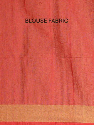 Maroon Bengal Handloom Cotton Silk Saree With Golden Zari Border And Jamdani Pallu
